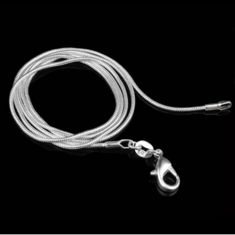 18" 1mm Snake Chain Necklace Plated 925 Sterling Silver Unisex Jewelery - Picture 5 of 5